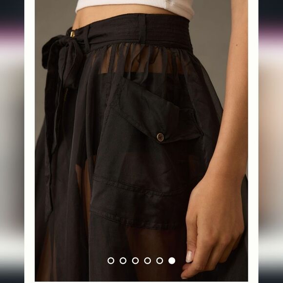 🐢 Anthropologie Sheer Parachute Skirt - Picture 5 of 8